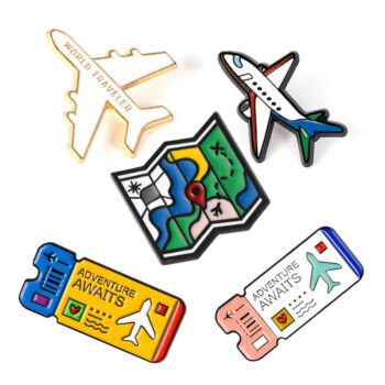 custom enamel travel airplane lapel pin