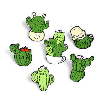 custom enamel tropical cactus succulent lapel pin 1