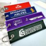 custom fabric woven embroidered label keychain 4