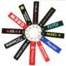 custom fabric woven embroidered label keychain 5