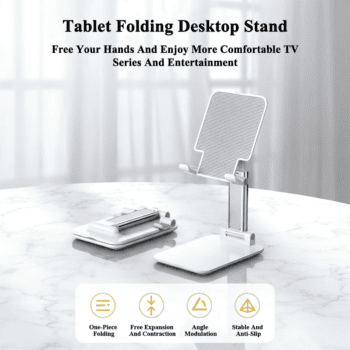 custom foldable telescopic phone tablet stand with dual axis hinge
