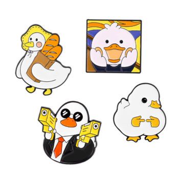 custom funny cartoon duck enamel pin