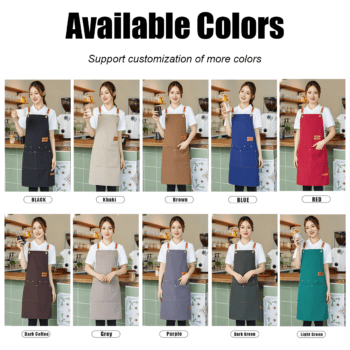 custom heavy duty canvas chef apron with printed logo 1