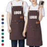 custom heavy duty canvas chef apron with printed logo