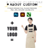 custom heavy duty waterproof canvas apron with logo 1