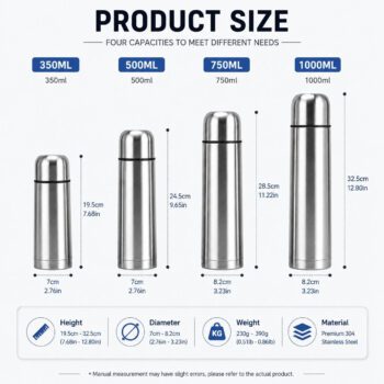custom insulated stainless steel thermos travel flask 1
