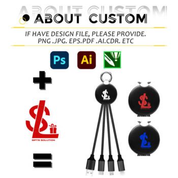 custom lighting up logo 3 in 1 charging cable 1