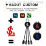 custom lighting up logo 3 in 1 charging cable 1