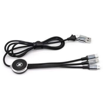 custom lighting up logo 3 in 1 charging cable 12