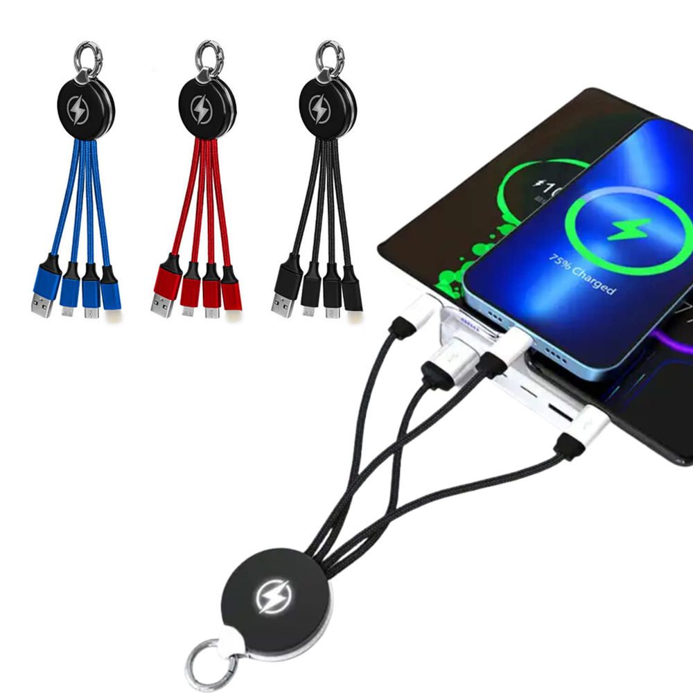 custom lighting up logo 3 in 1 charging cable custom lighting up logo 3 in 1 charging cable