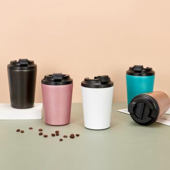 custom logo 12oz travel coffee mug with lid 1