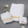 custom logo embroidered 3 piece linen set for hospitality