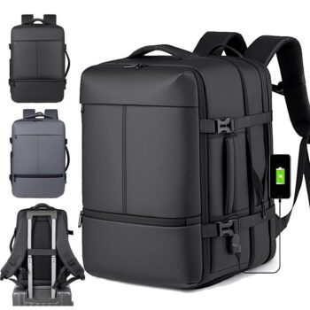 custom logo expandable usb charging travel laptop backpack