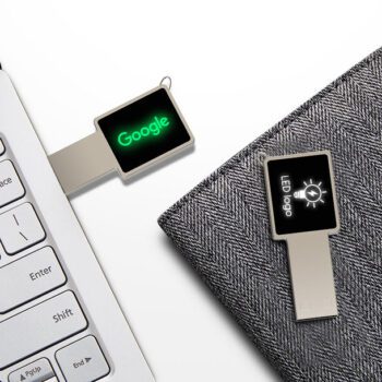 custom logo led light up metal usb flash drive 1