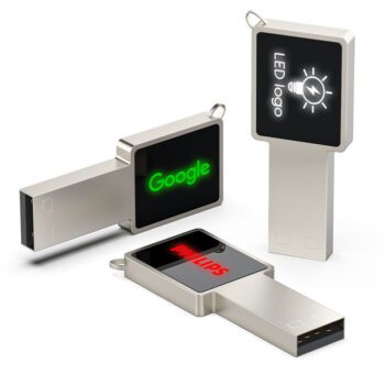 custom logo led light up metal usb flash drive
