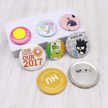custom logo round tin button badge pin 1