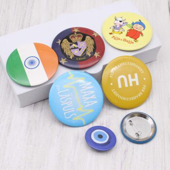 custom logo round tin button badge pin