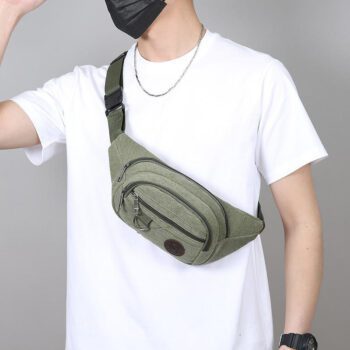custom mens minimalist canvas waist bag 1
