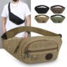 custom mens minimalist canvas waist bag