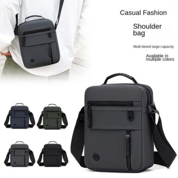 custom mens pu leather water resistant crossbody bag