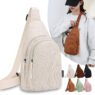 custom mens retro pu leather chest sling bag 1
