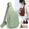custom mens retro pu leather chest sling bag 3