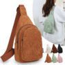 custom mens retro pu leather chest sling bag