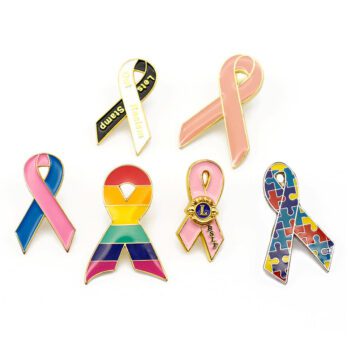 custom metal enamel awareness ribbon lapel pin