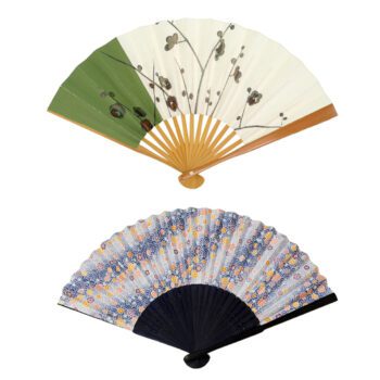 custom painted classic folk art bamboo hand fan