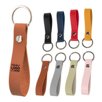 custom portable pu leather keychains