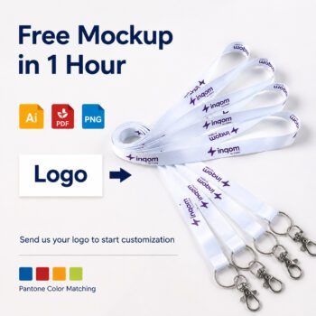 custom printed corporate event lanyard with metal hook 1