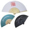 custom printed fabric bamboo folding fan 2