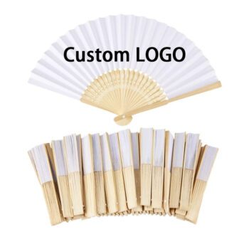 custom printed fabric bamboo folding fan