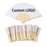 custom printed fabric bamboo folding fan