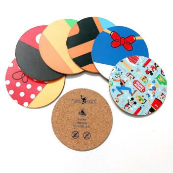 custom printed mdf cork drink coasters