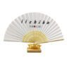 custom printing bamboo fabric folding hand fan 1