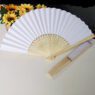 custom printing bamboo fabric folding hand fan 2