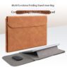 custom pu leather laptop sleeve with integrated stand 5