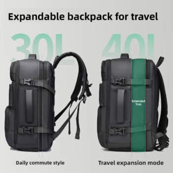 custom pu multi functional expandable travel laptop backpack 1