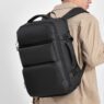 custom pu multi functional expandable travel laptop backpack
