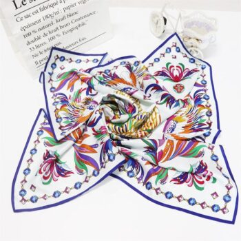 custom real silk square bandana scarf for executive swag
