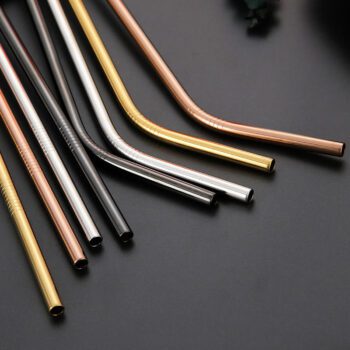 custom reusable metal drinking straw set 1