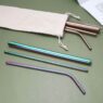 custom reusable metal drinking straw set 2