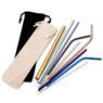 custom reusable metal drinking straw set 5