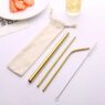 custom reusable metal drinking straw set