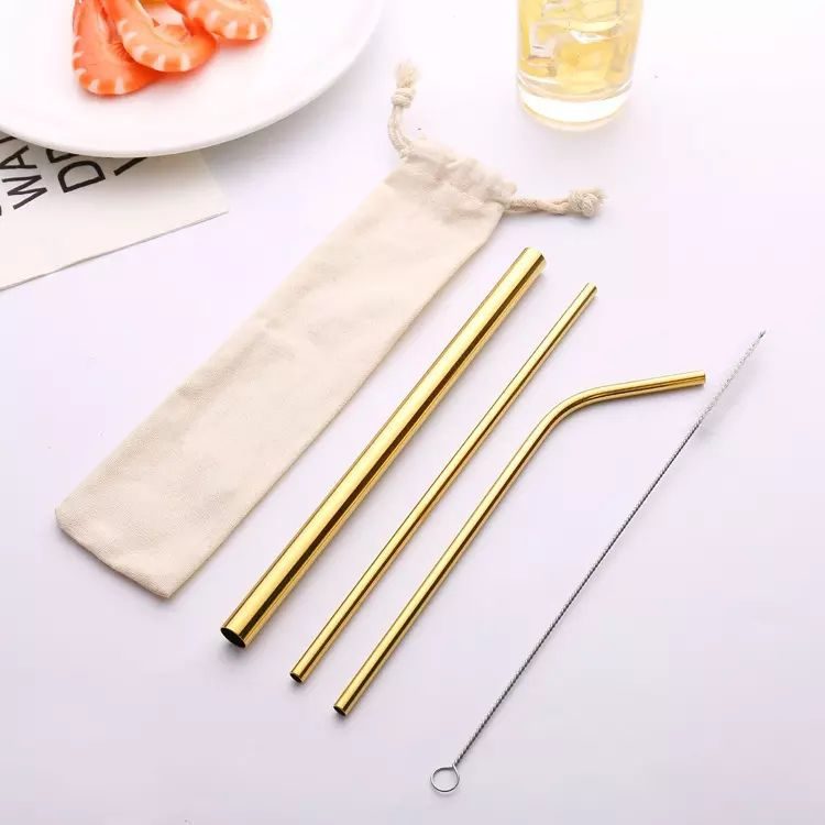 custom reusable metal drinking straw set custom reusable metal drinking straw set
