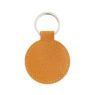 custom round pu leather bag charm keychain 3