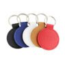 custom round pu leather bag charm keychain 5