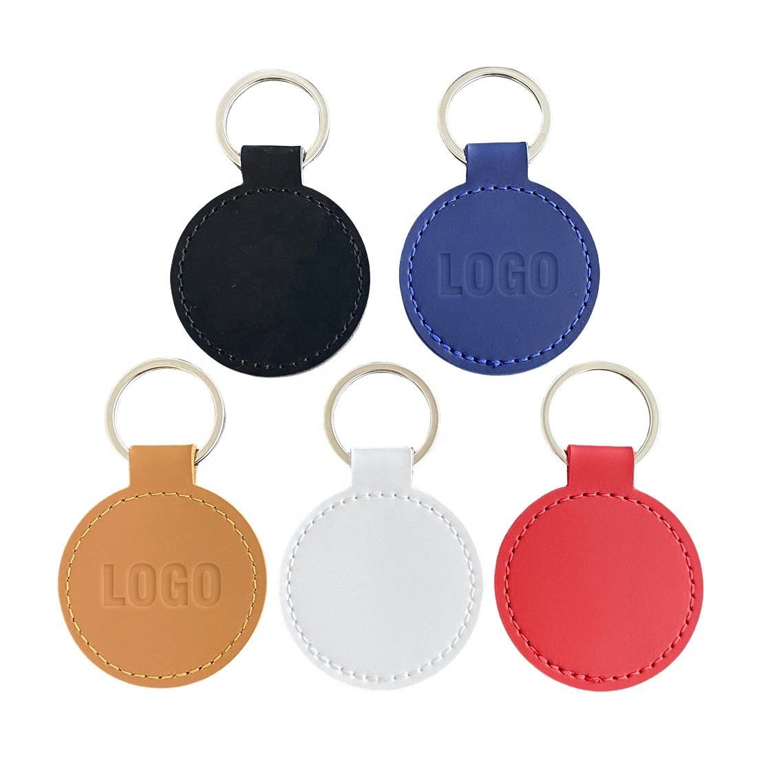 custom round pu leather bag charm keychain custom round pu leather bag charm keychain