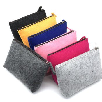 custom soft felt multi function cosmetic pouch